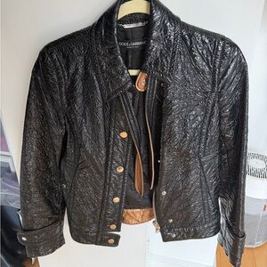 Dolce & Gabbana Black Leather Jacket